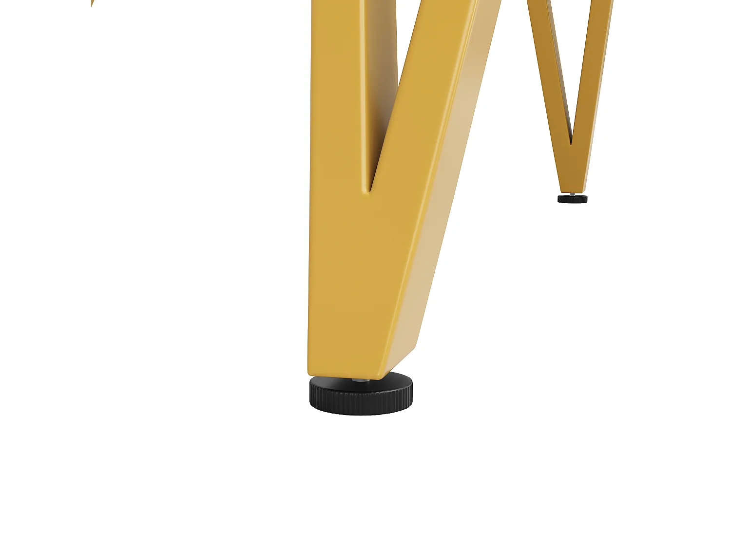 Table à manger ronde - Cadre en métal - placage à motif marbre - 4 personnes - MDF - Blanc & Doré