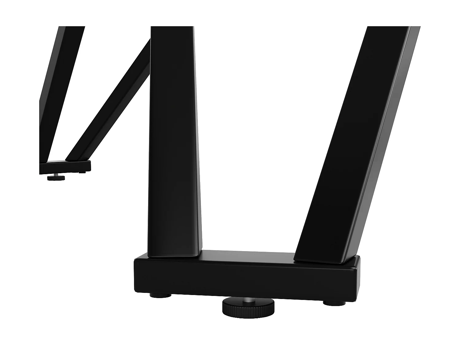 Runder Esstisch - Gekreuzte Tischbeine - Marmorierte Oberfläche - Für 4 Personen - MDF - Weiß & Schwarz