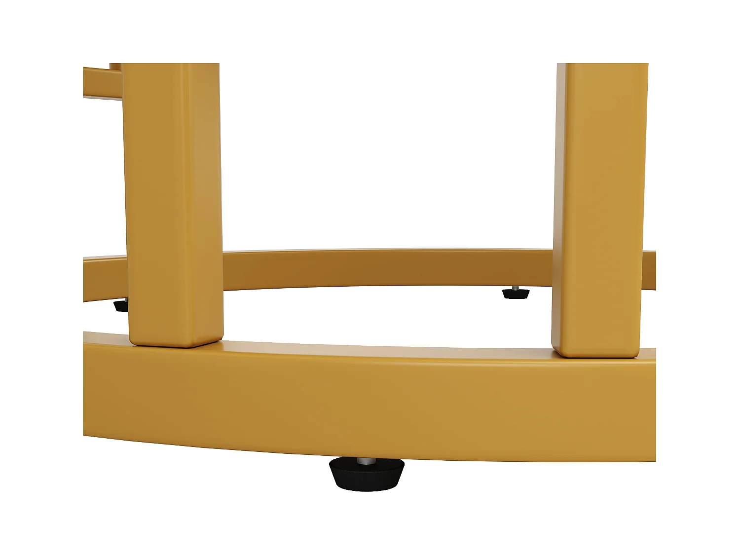 Table à manger ronde - Cadre en métal - placage à motif marbre - 4 personnes - MDF - Blanc & Doré