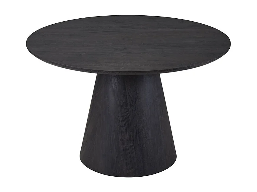Mesa de comedor redonda BOKOR – Diámetro 120 cm – Color marrón oscuro – Estilo contemporáneo y acogedor