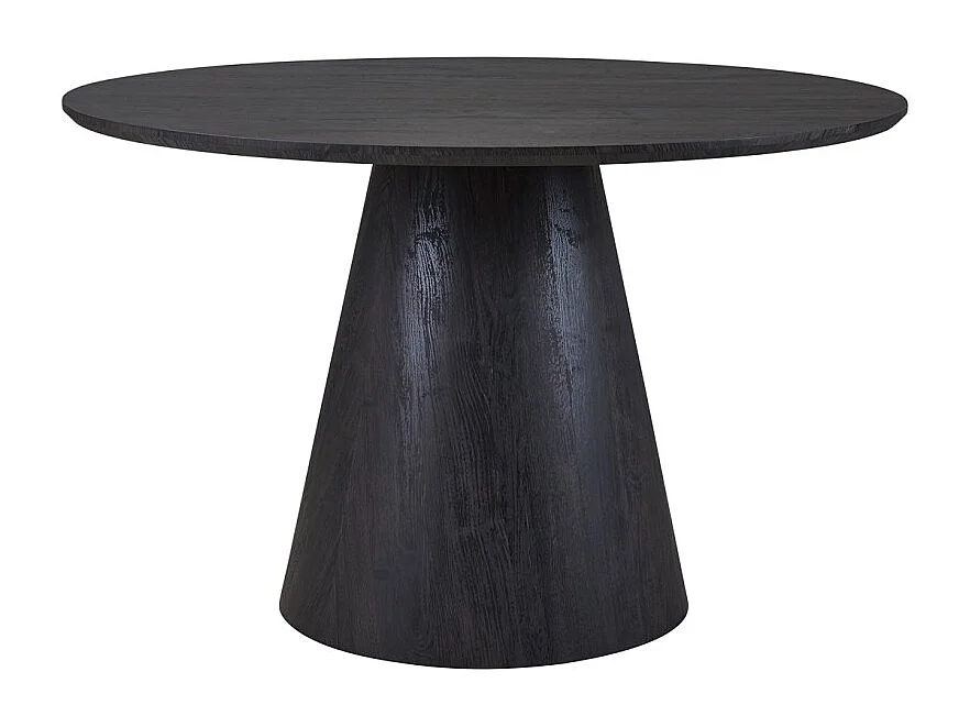 Table à manger ronde BOKOR – Diamètre 120 cm – Coloris brun foncé – Style contemporain et chaleureux