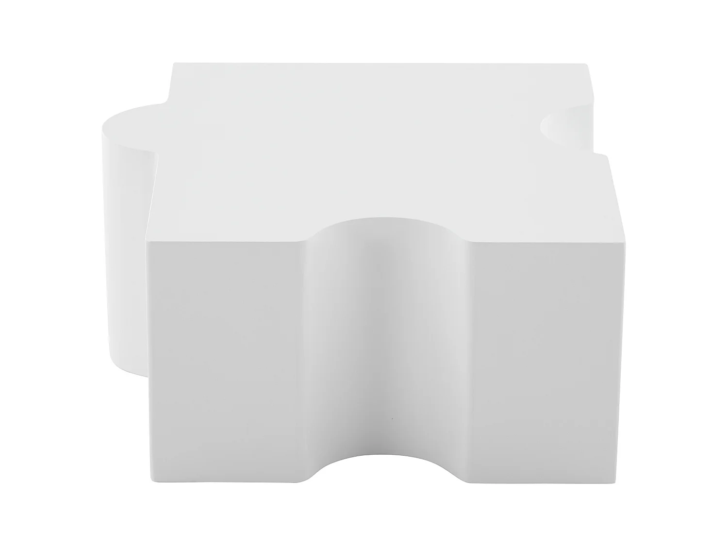 Table basse unique 65x65x32cm - Modèle de puzzle - MDF - Blanc