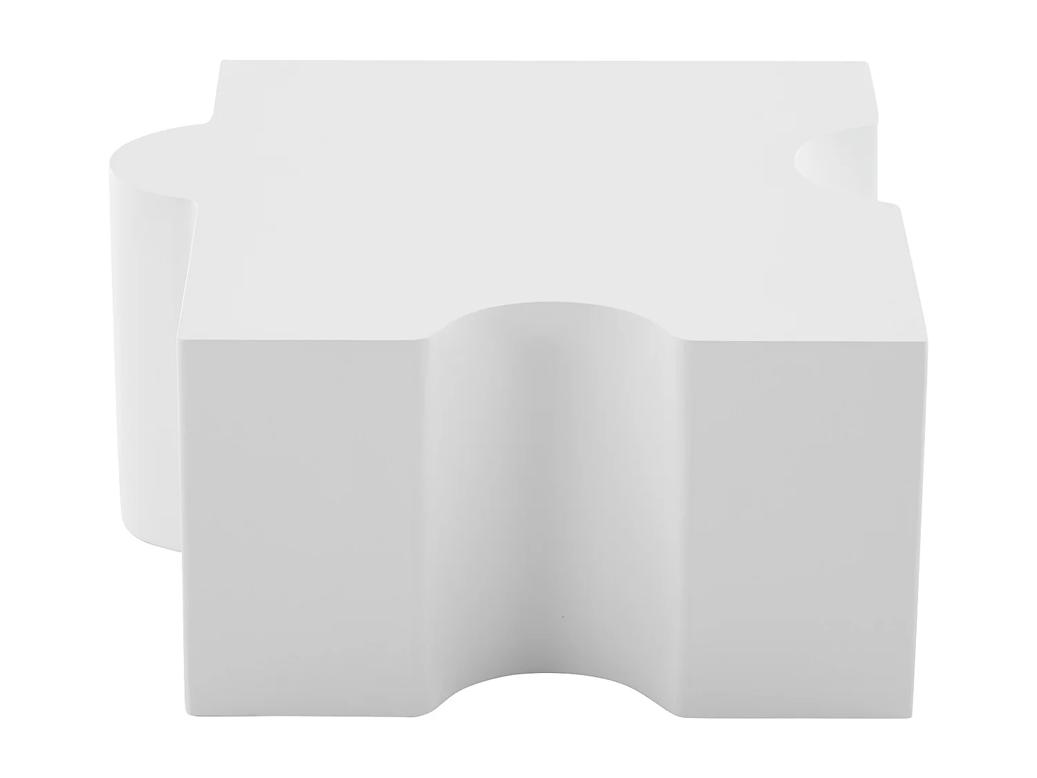 Einzigartiger Couchtisch 65×65×32 cm - Puzzle-Design - MDF - Weiß