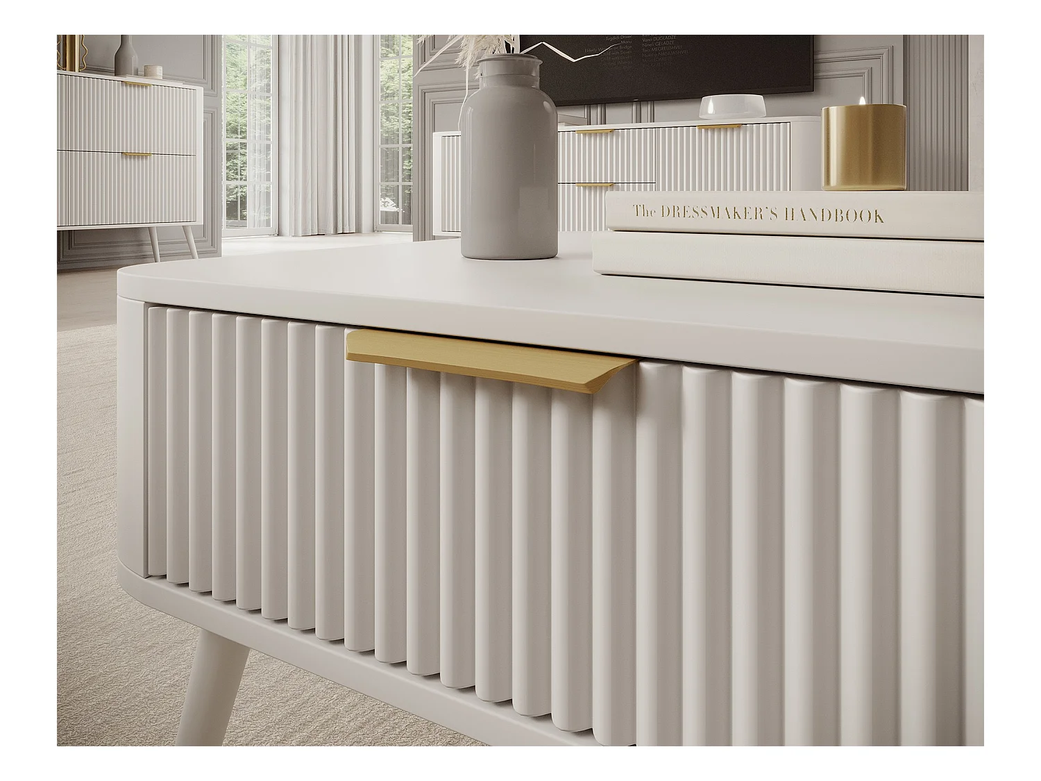 Tavolino Bondi/MDF/cassetto/bianco