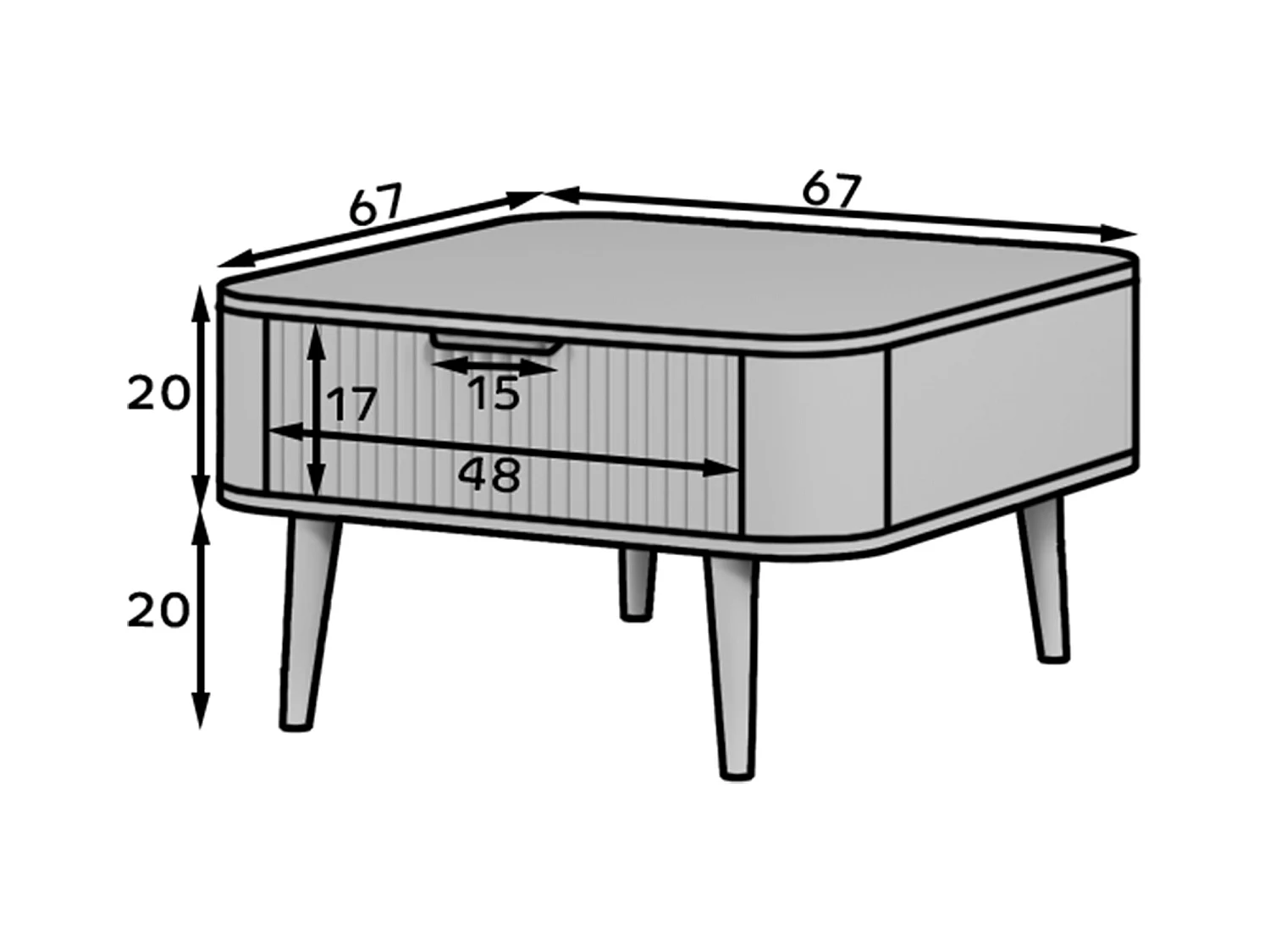 Tavolino Bondi/MDF/cassetto/bianco