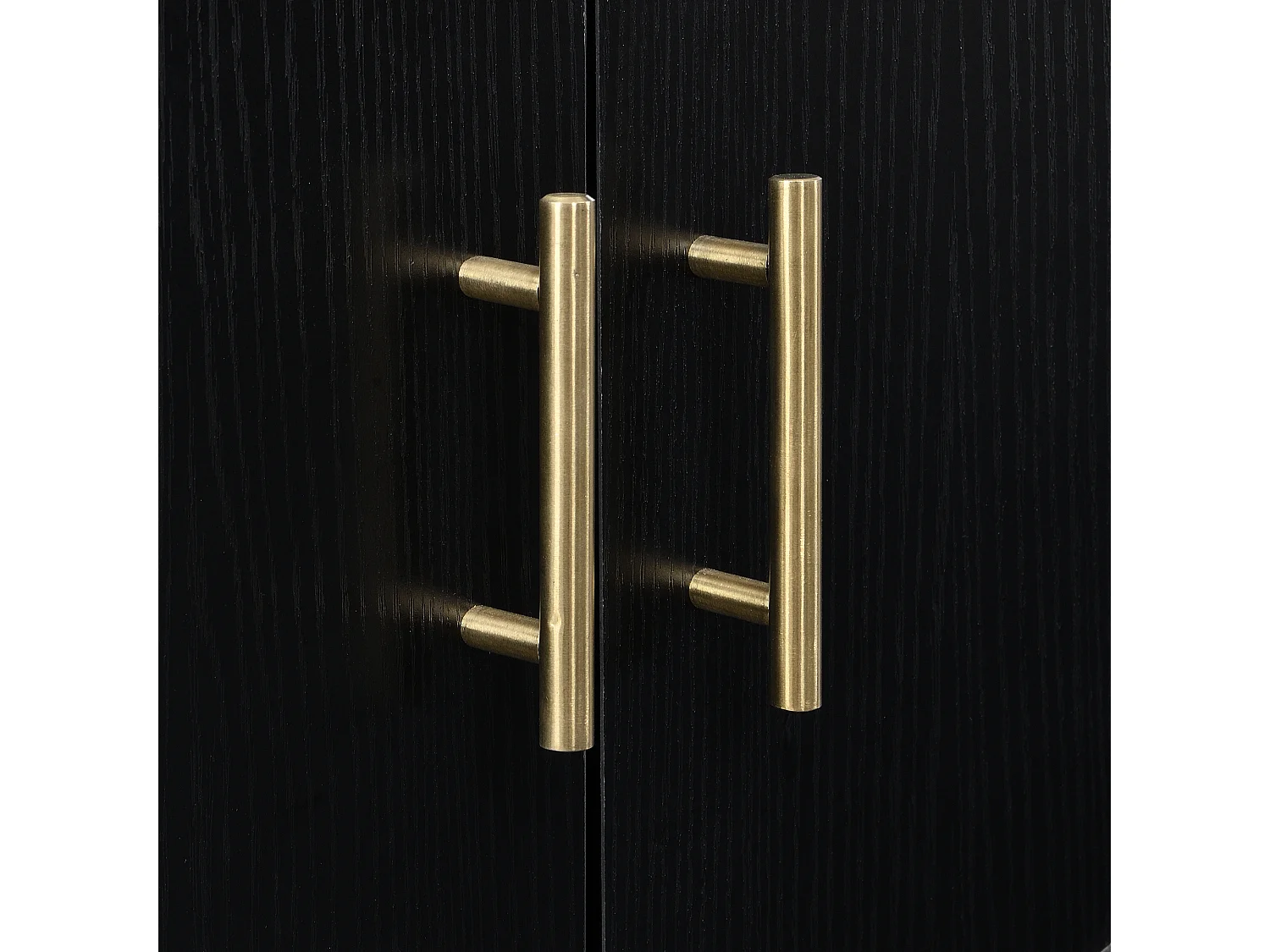 Buffet moderne 160x40x80.5cm - avec 4 portes - MDF - noir