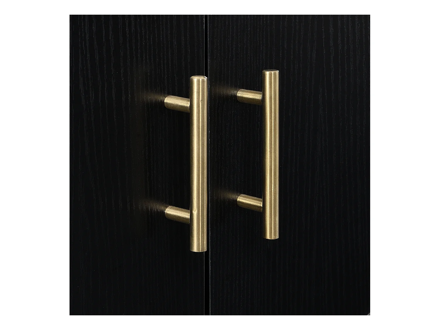 Buffet moderne 160x40x80.5cm - avec 4 portes - MDF - noir