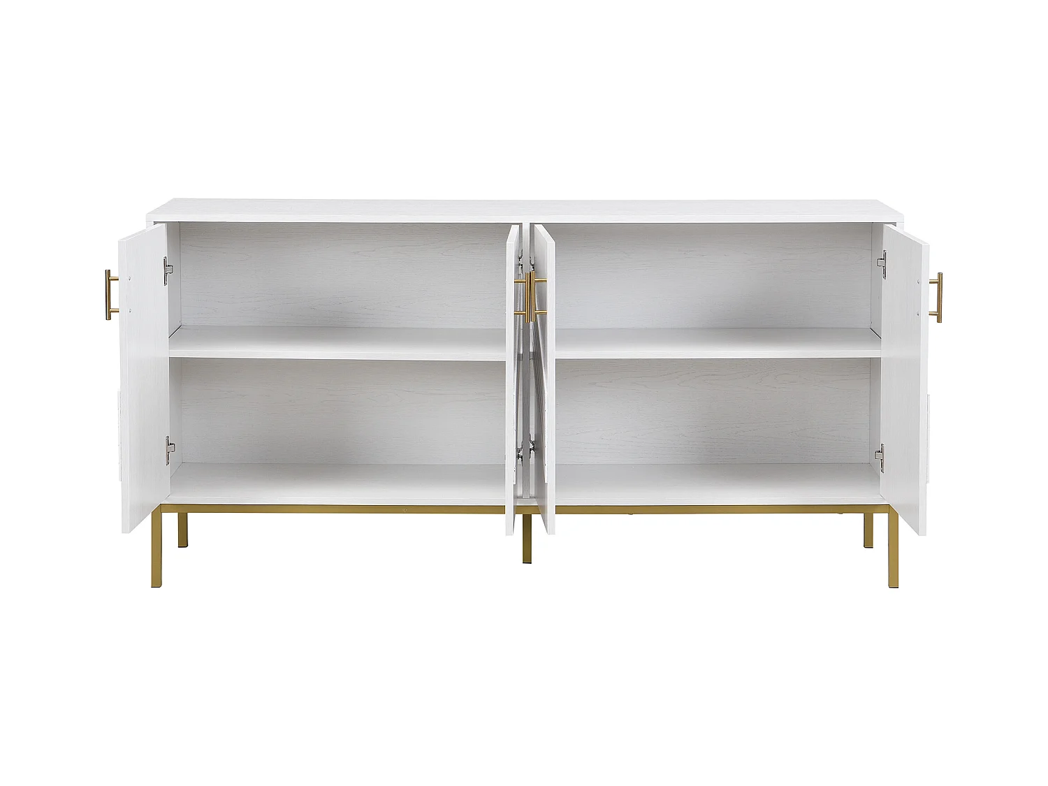Buffet moderne 160x40x80.5cm - avec 4 portes - MDF - blanc