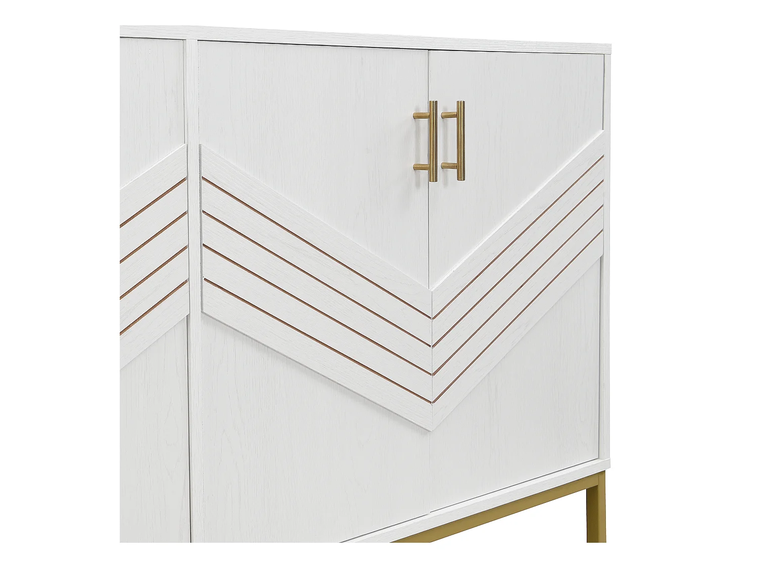 Buffet moderne 160x40x80.5cm - avec 4 portes - MDF - blanc