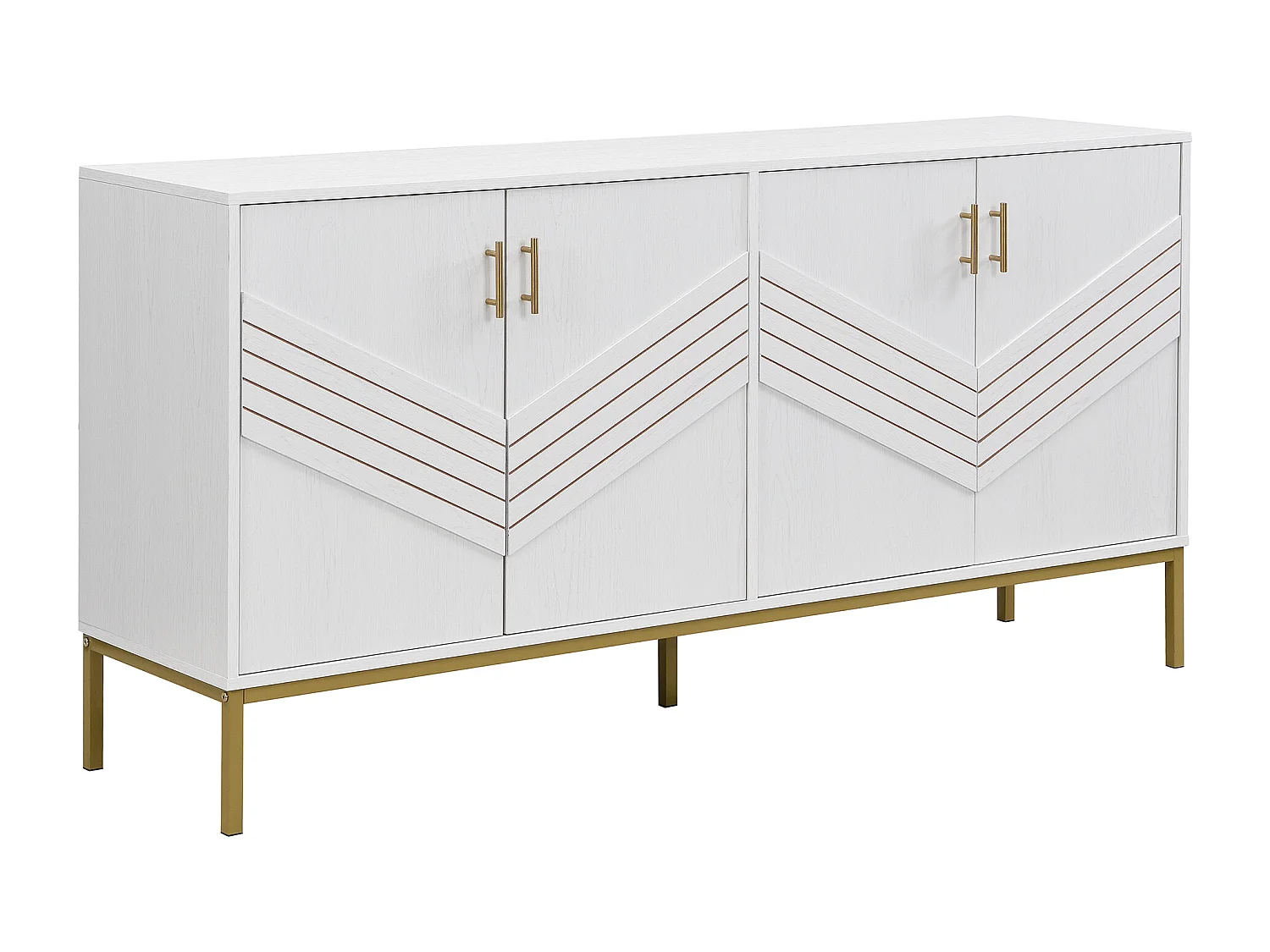 Credenza moderna 160×40×80,5 cm - con 4 ante - MDF - bianco