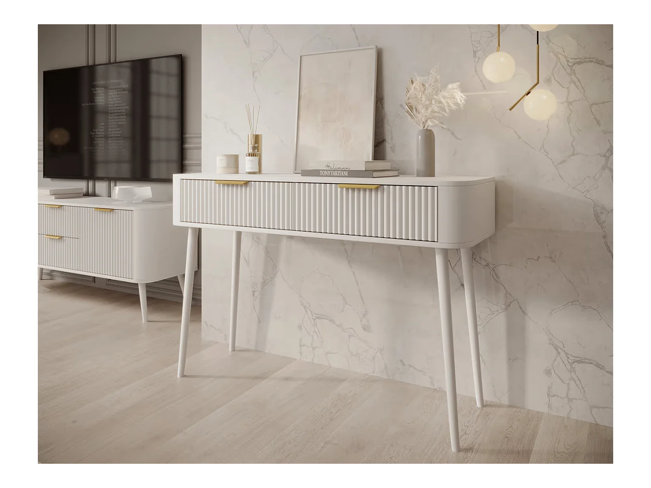 Konsole Bondi/MDF/Schublade/Weiss