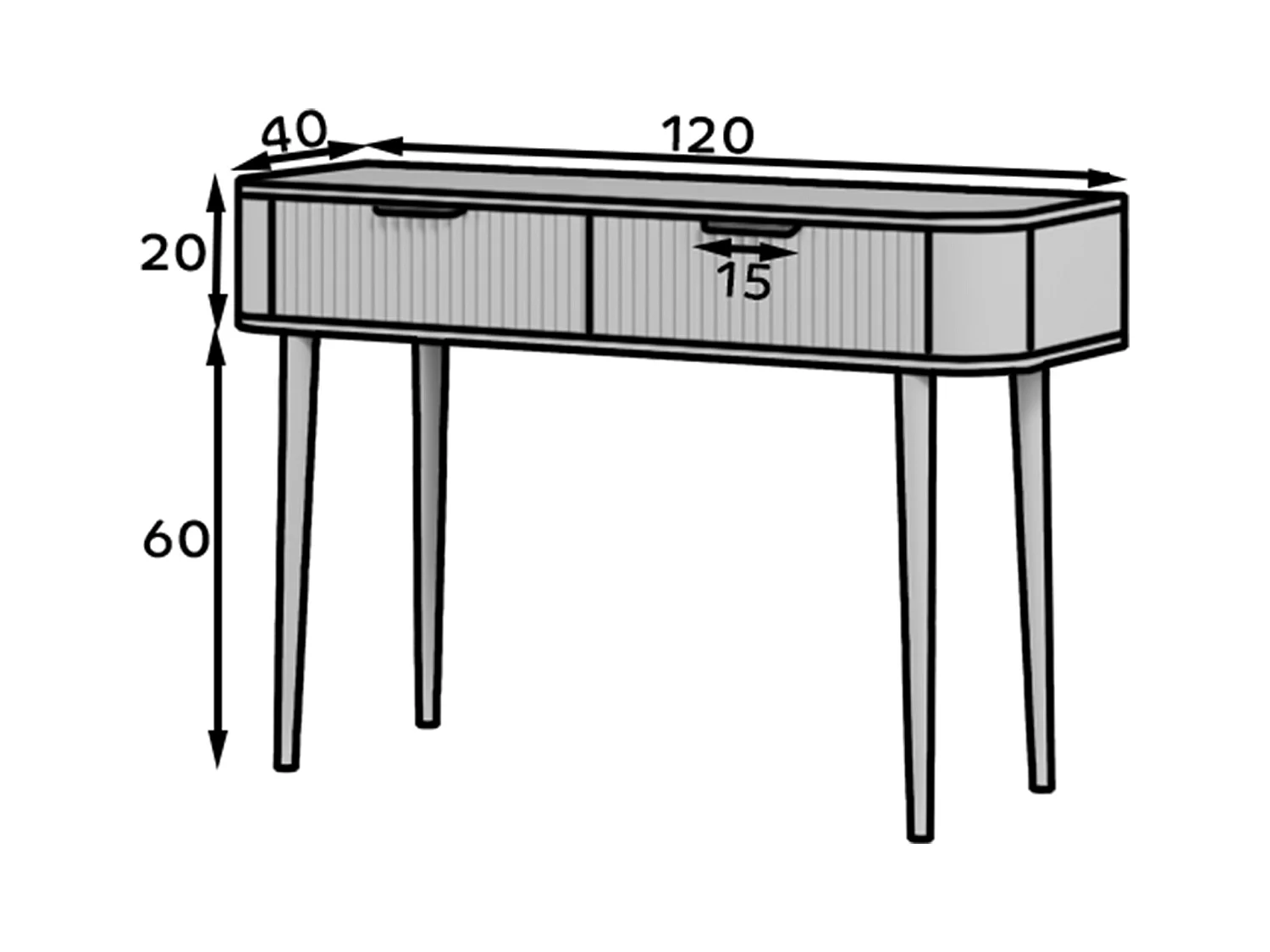 Konsole Bondi/MDF/Schublade/Weiss