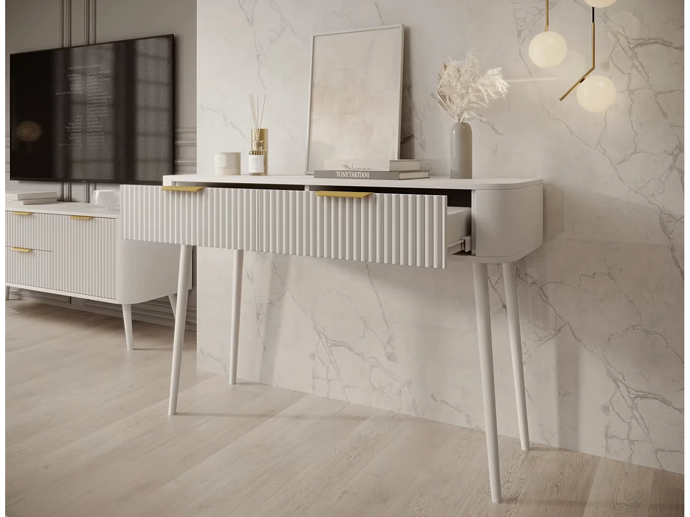 Consolle Bondi/MDF/Cassetto/Bianco