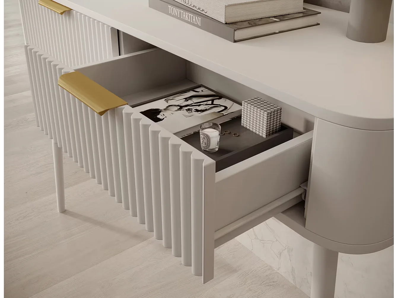 Consolle Bondi/MDF/Cassetto/Bianco