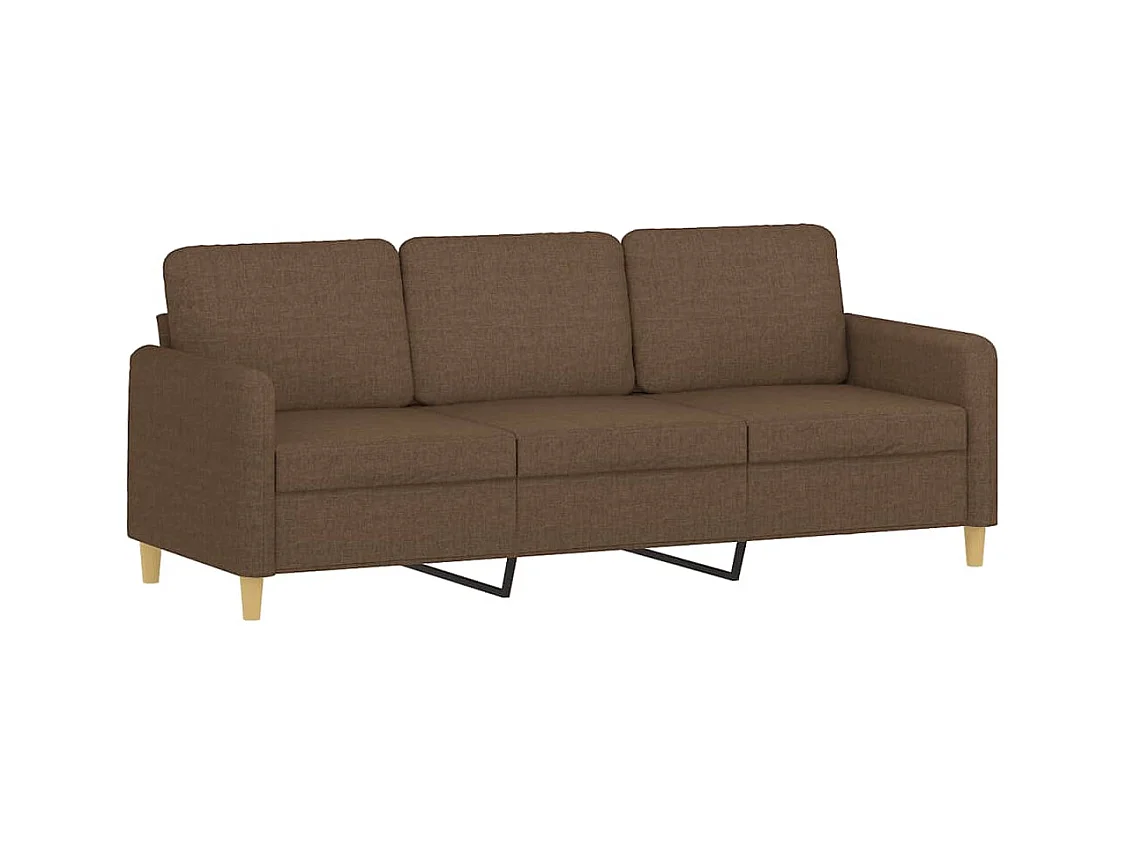 Canapé à 3 places avec repose-pieds Marron 180 cm Tissu