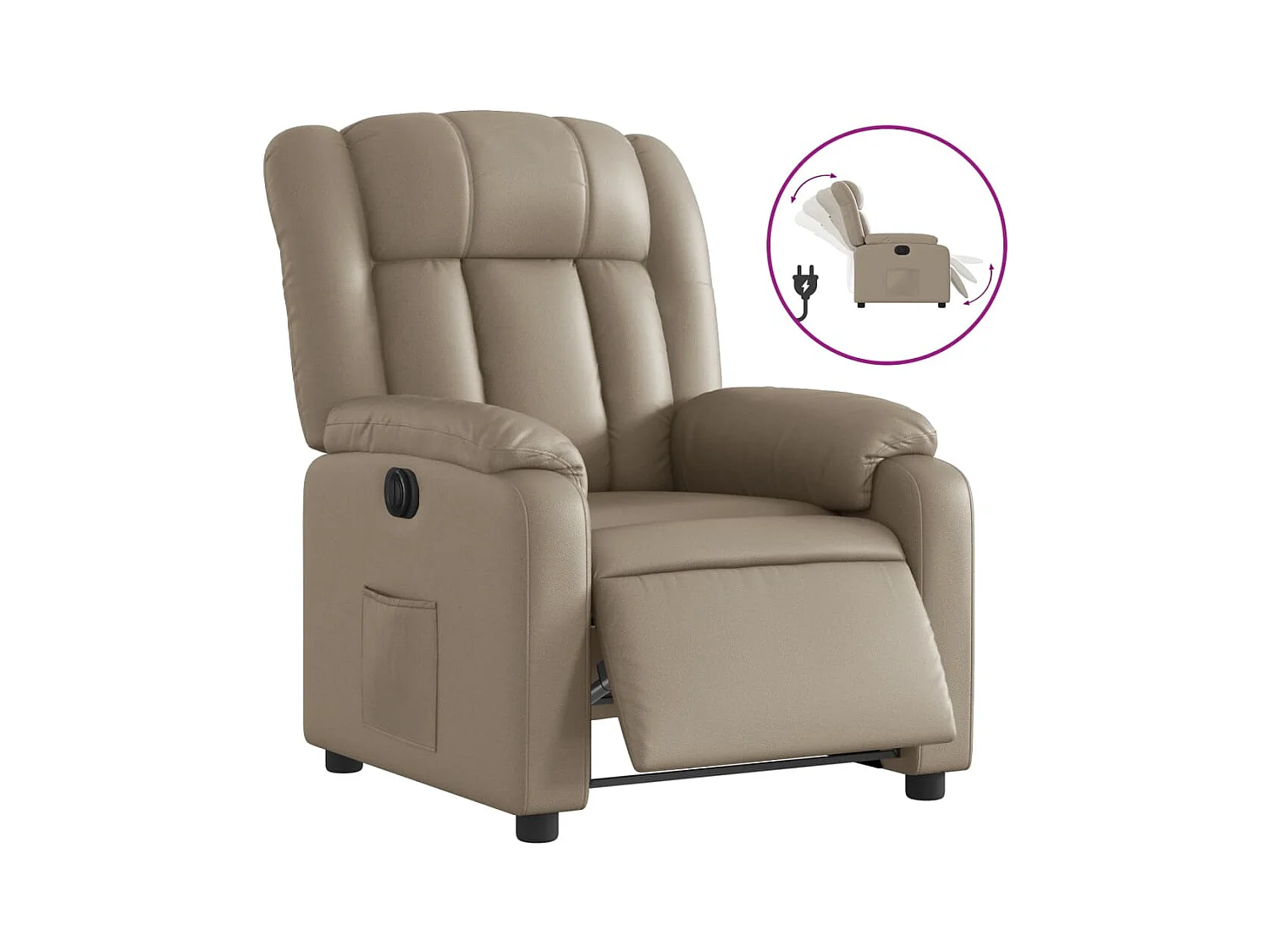 Fauteuil inclinable électrique Cappuccino Similicuir