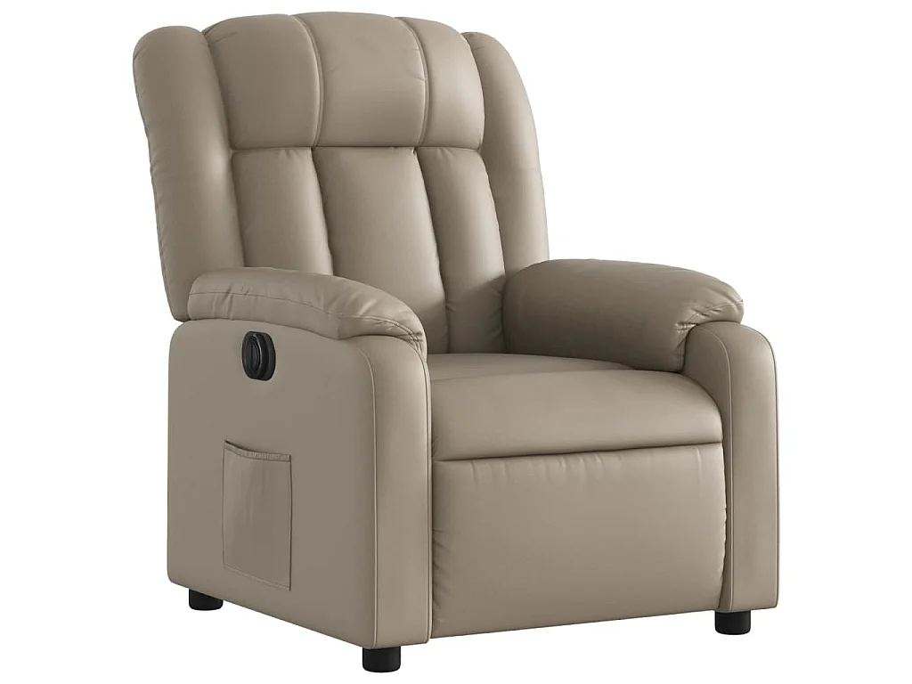 Poltrona Reclinabile Elettrica Cappuccino in Similpelle