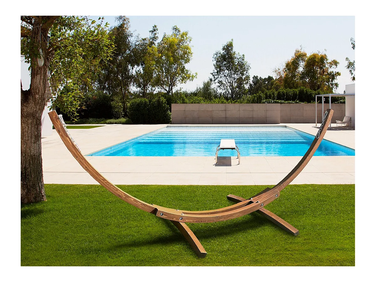 Support hamac hamac en bois "Dallas" - Marron