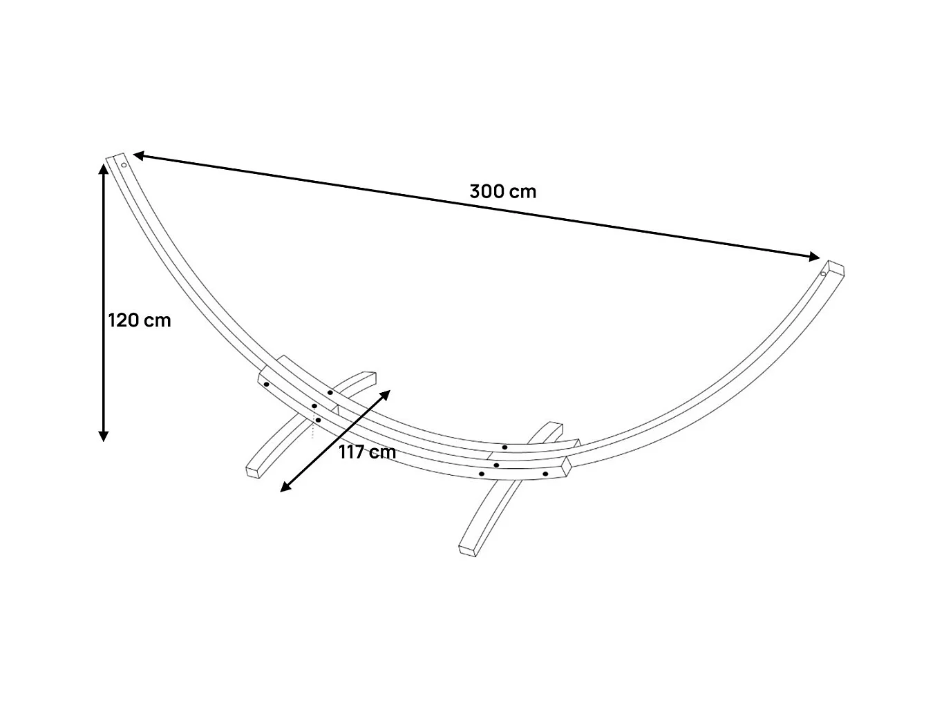 Support hamac hamac en bois "Dallas" - Marron