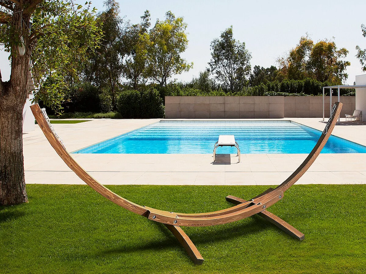 Support hamac hamac en bois "Dallas" - Marron