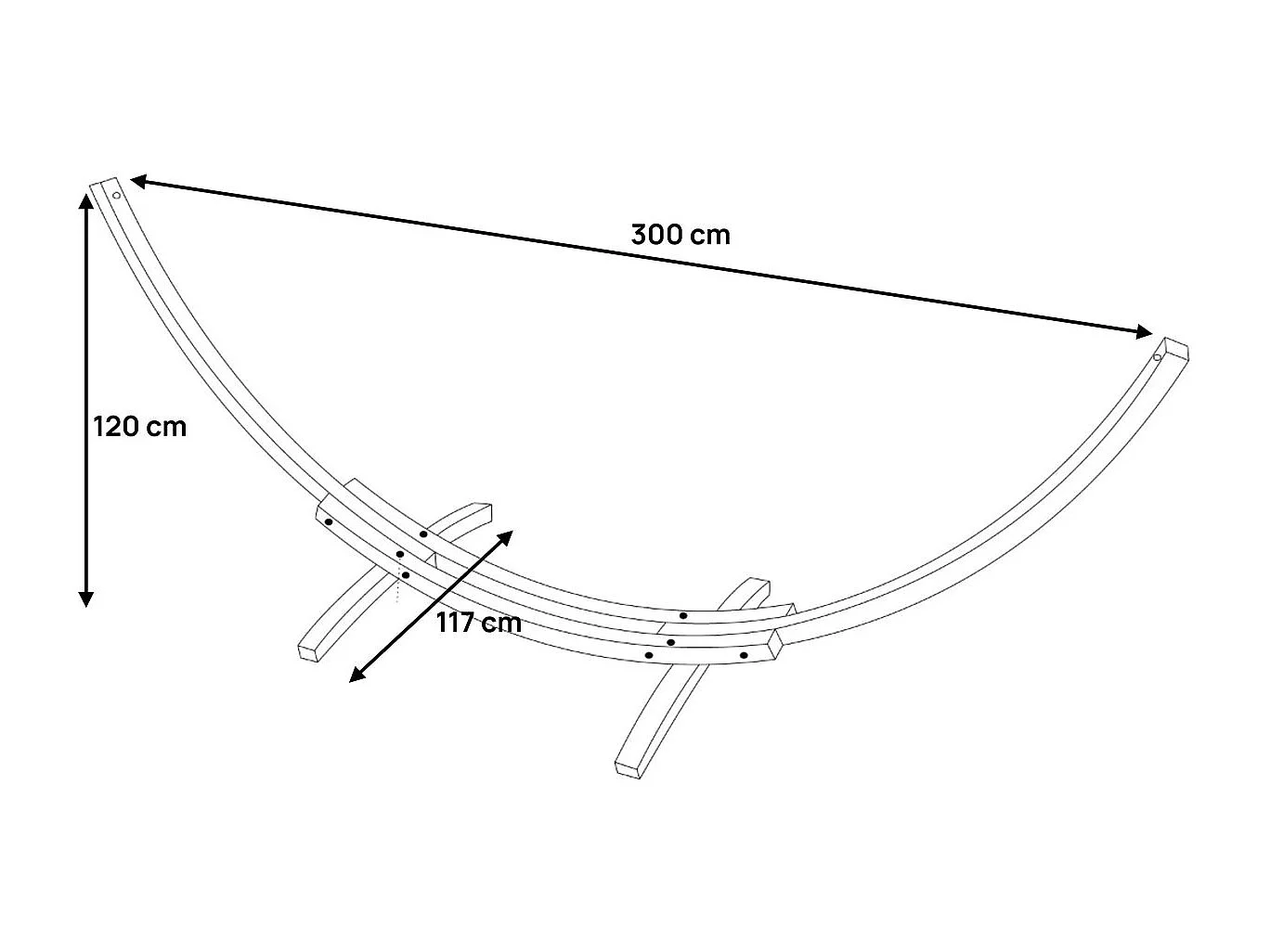 Suporte de rede em madeira Dallas - castanho