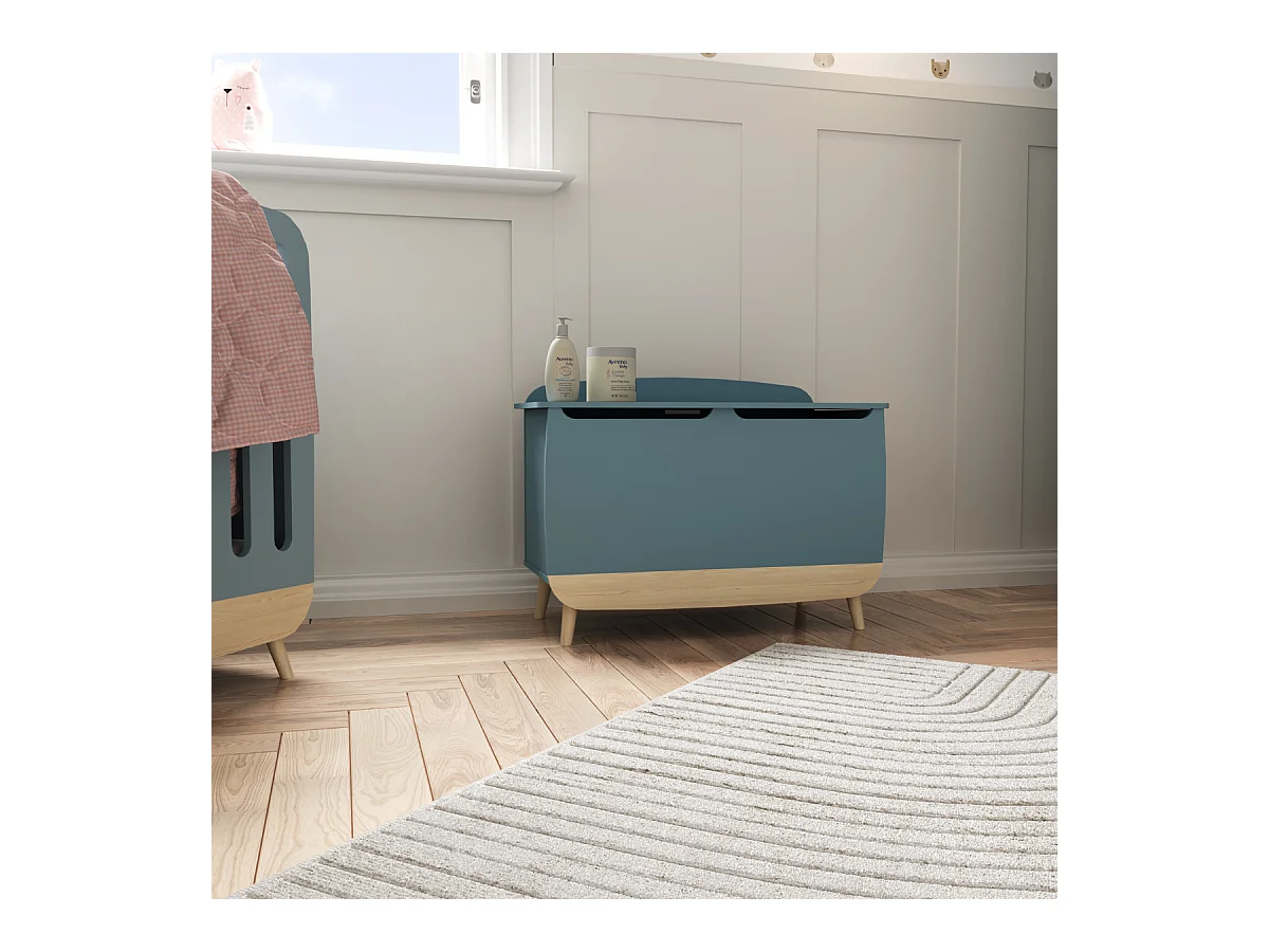 Spielzeugtruhe "Firmiana" Blau Sturm - Geräumige und sichere Aufbewahrung