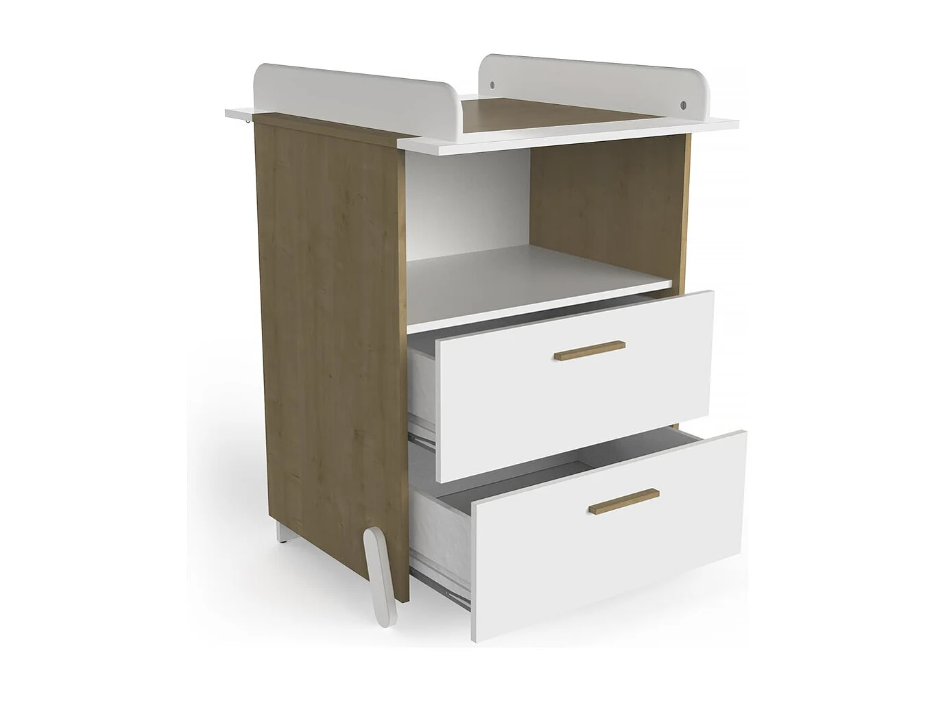 Commode table à langer "Naili" - 2 tiroirs - Blanc