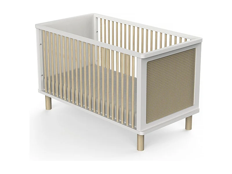Lit bébé évolutif en bois " Ochna " - 70 x 140 cm - Blanc