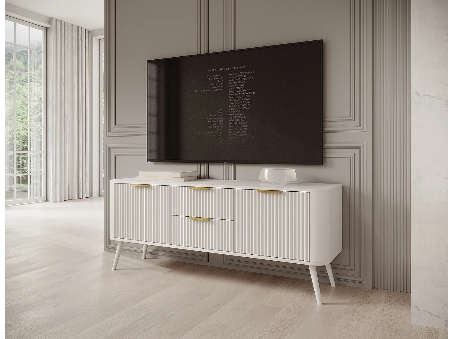 Banc TV Bondi/MDF/tiroir/blanc