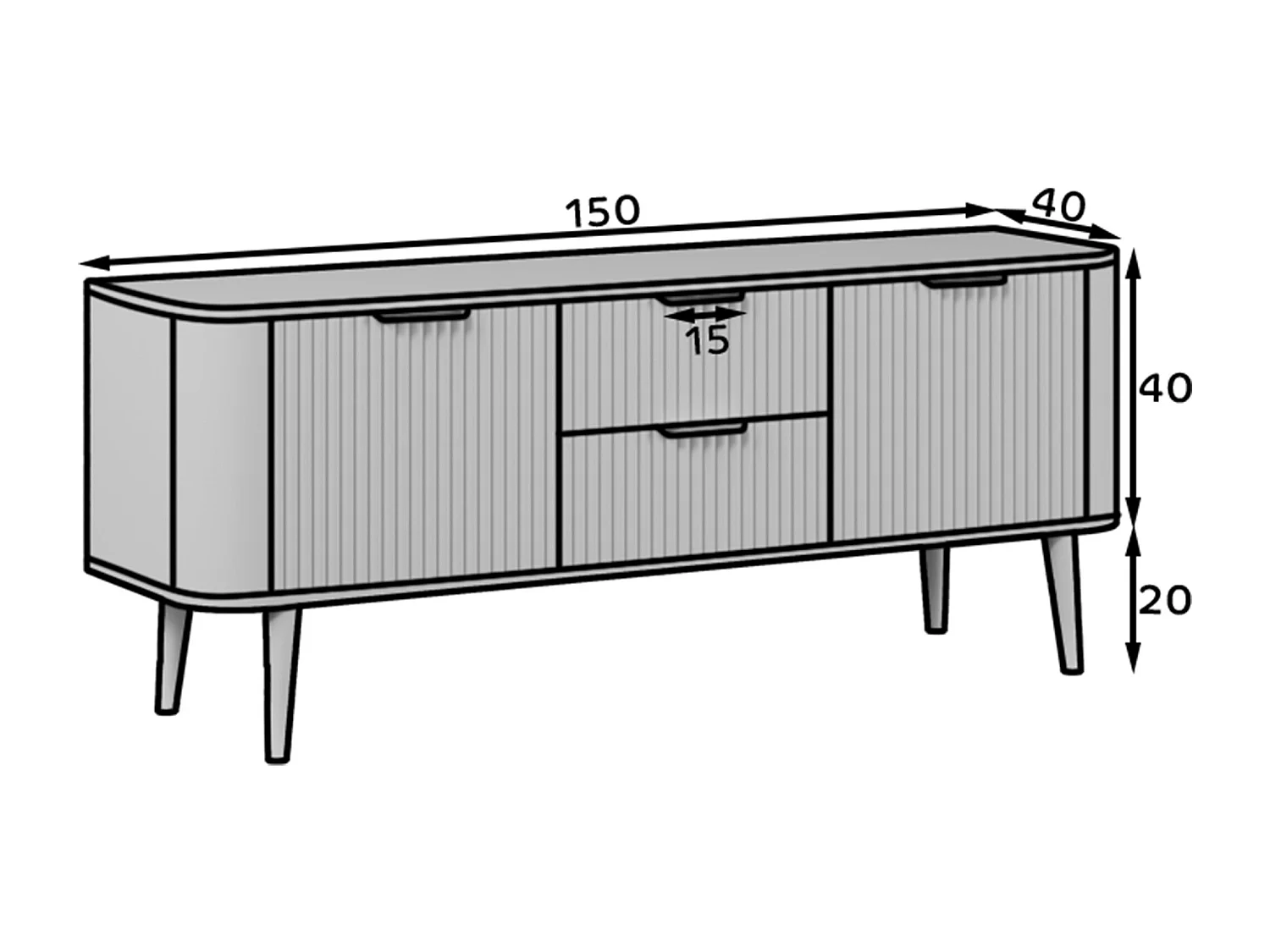 Banc TV Bondi/MDF/tiroir/blanc