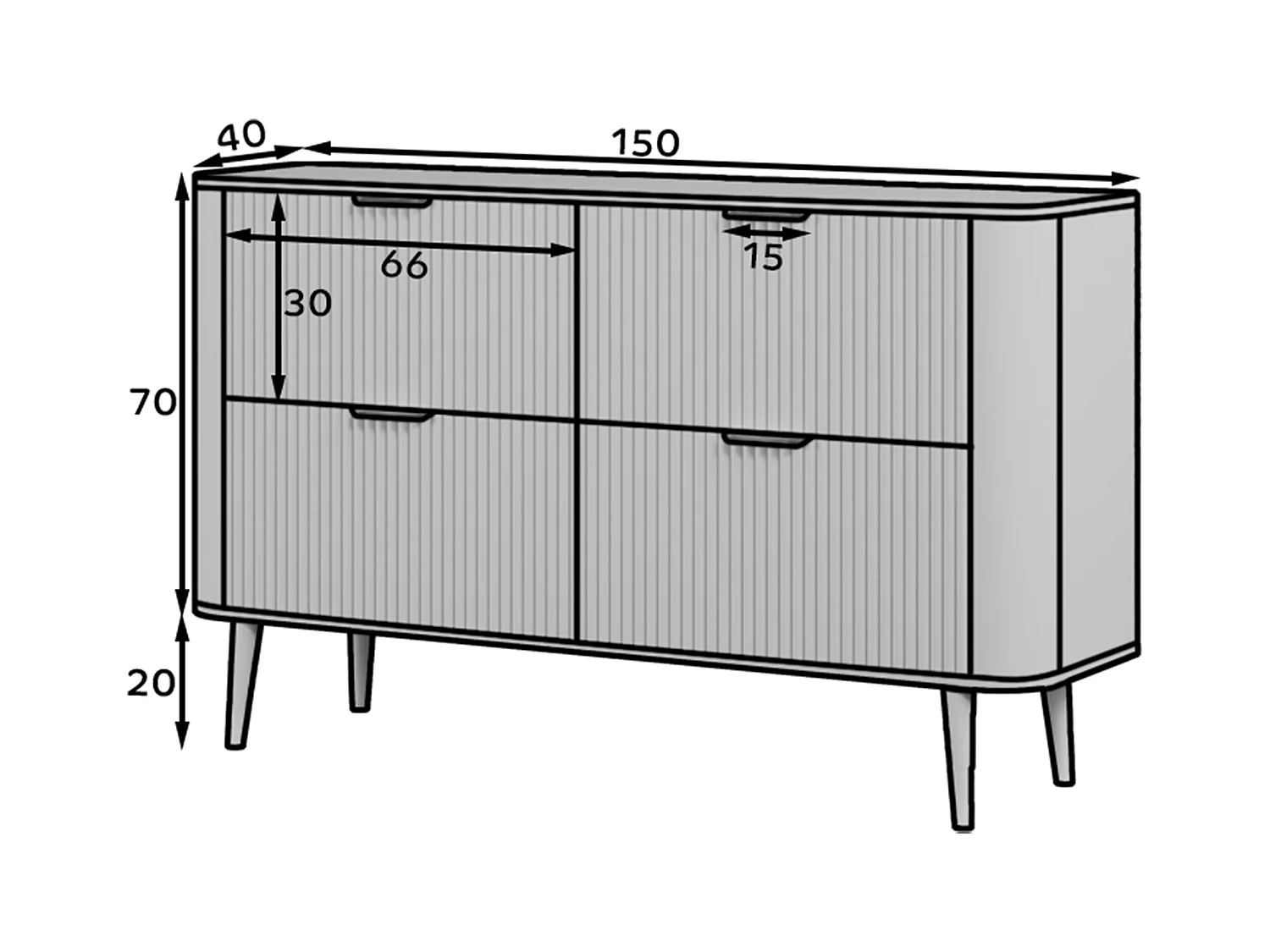 Siedeboard Bondi/MDF/Schubladen/Weiss