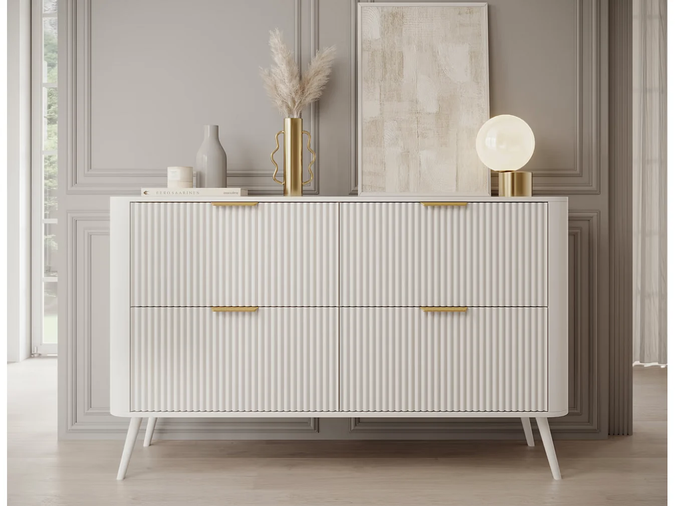 Buffet Bondi/MDF/Tiroirs/Blanc