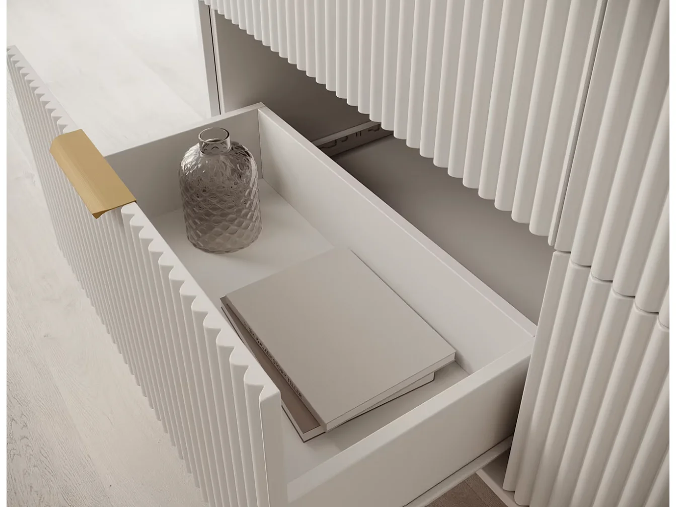 Buffet Bondi/MDF/Tiroirs/Blanc