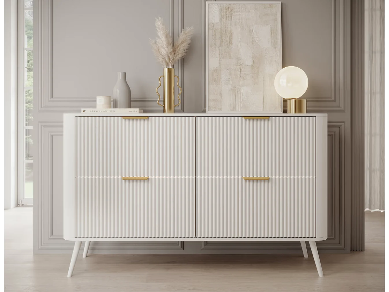 Buffet Bondi/MDF/Tiroirs/Blanc