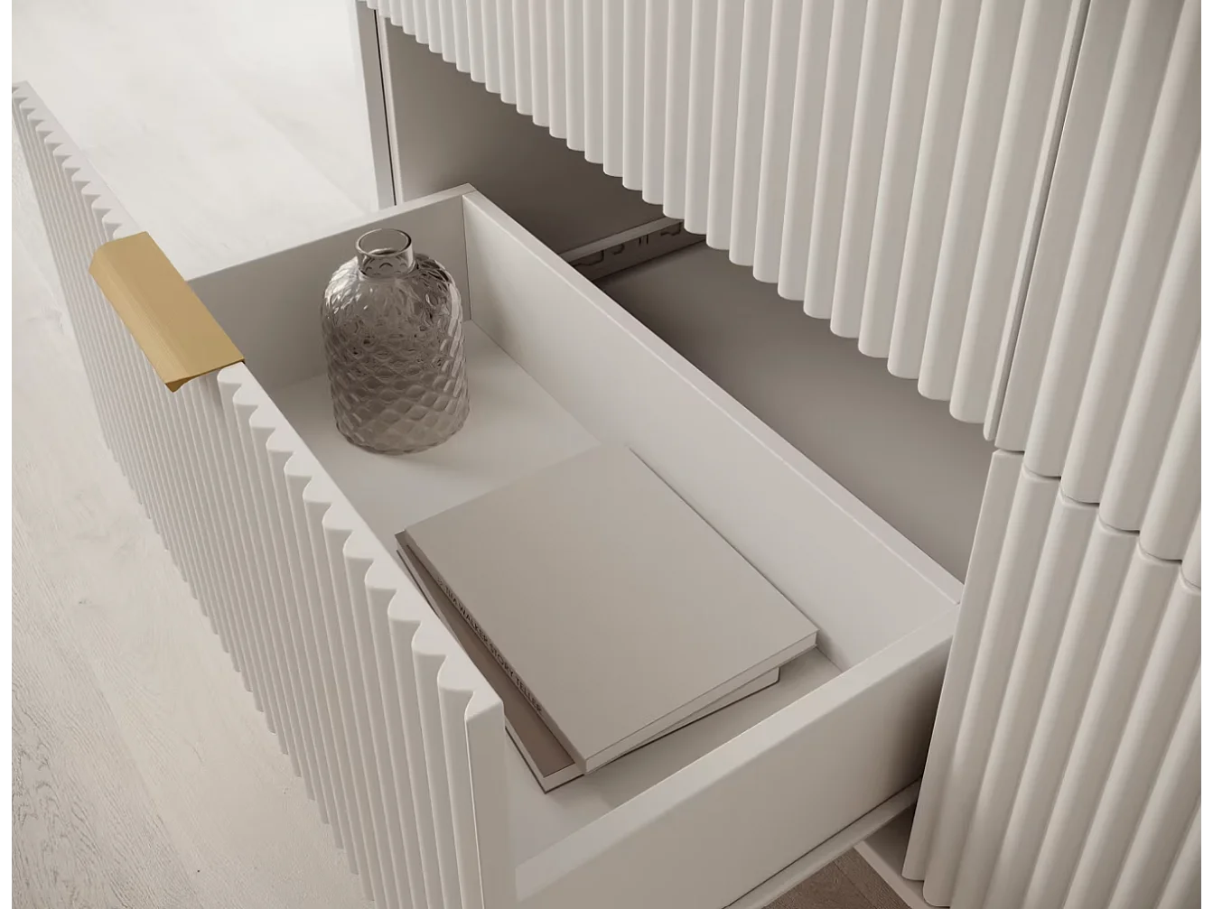 Buffet Bondi/MDF/Tiroirs/Blanc