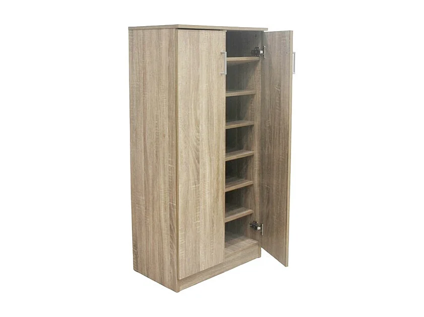 Mueble para zapatos MUNDA – 2 puertas – Color roble sonoma – Almacenamiento compacto y estilo contemporáneo