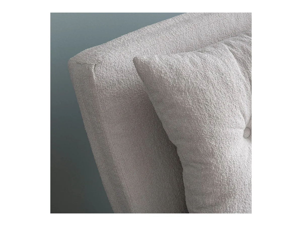 Canapé lit 2 places convertible en tissu bouclette avec pieds en métal L133 cm - SANDO