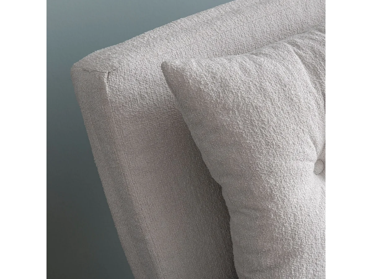 Canapé lit 2 places convertible en tissu bouclette avec pieds en métal L133 cm - SANDO