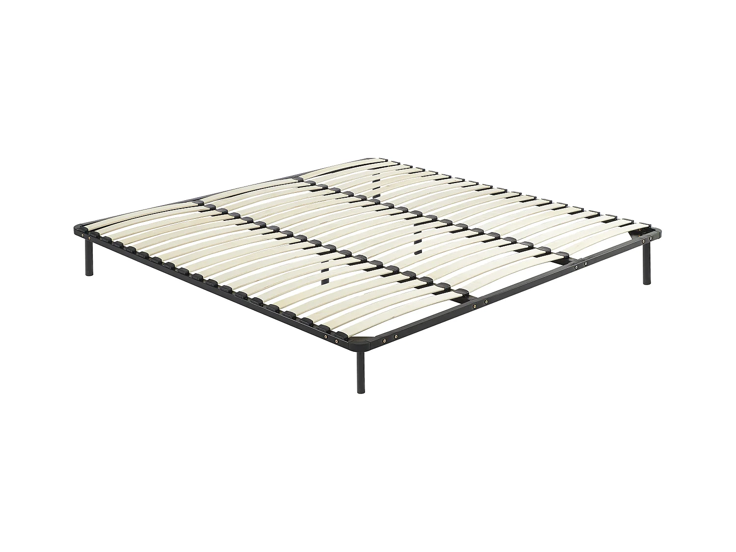 Sommier cadre à lattes 200 x 200 cm - 3x19 lattes - Avec pieds - Noir - KALISTA de YSMÉE