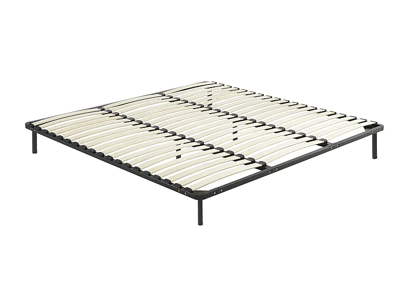 Rete a doghe 200 x 200 cm 3 x 19 doghe Con piedi Nero  - KALISTA di YSMÉE