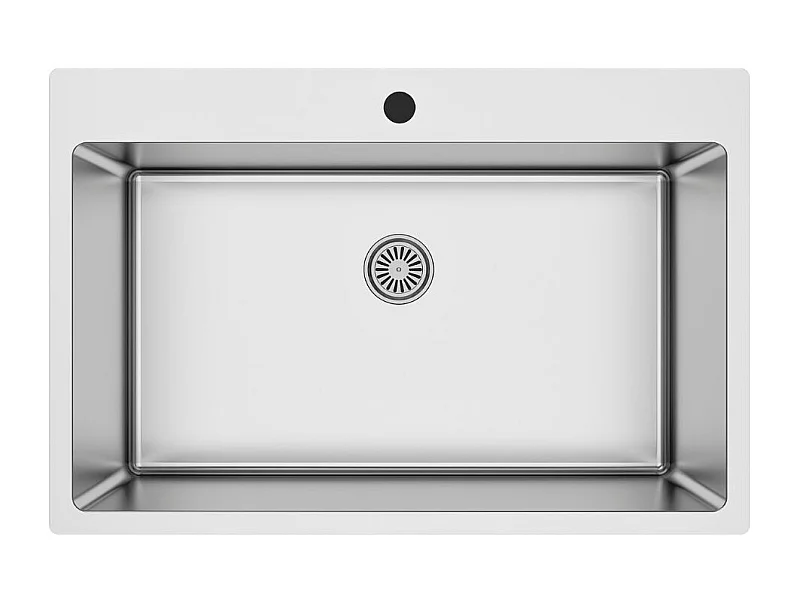 Lavello cucina da incasso una vasca 76x50.5x20H inox lucido SA233