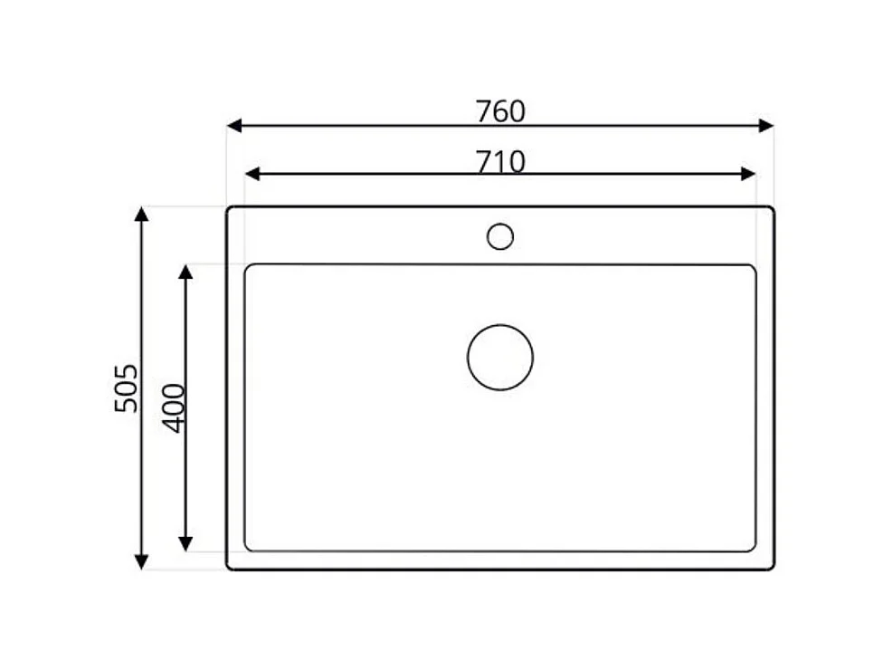 Lavello cucina da incasso una vasca 76x50.5x20H inox lucido SA233