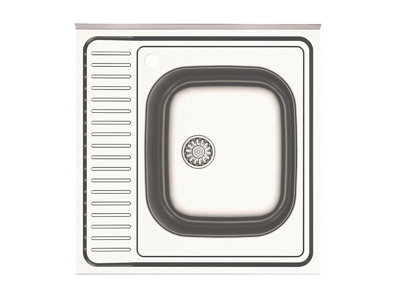 Lavello cucina quadrato da appoggio 60x60x15H una vasca inox SA24