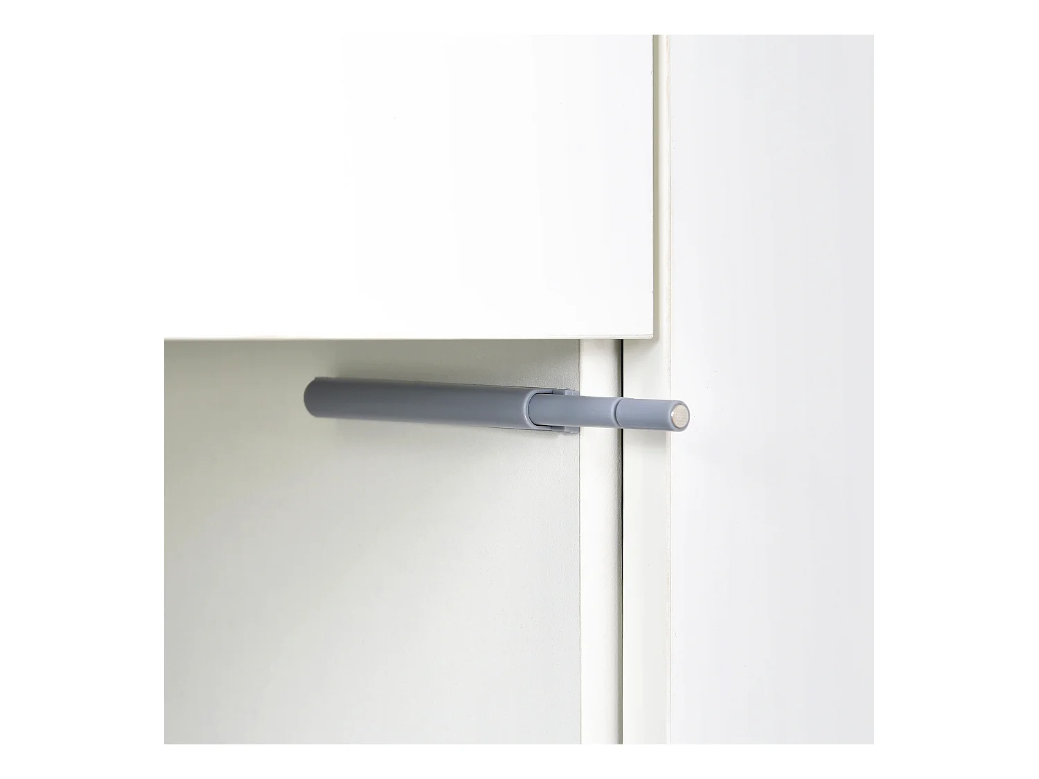 Buffet 140x35x72cm avec 4 tiroirs et 2 portes en Acrylique, LED inclus, corps en blanc laqué