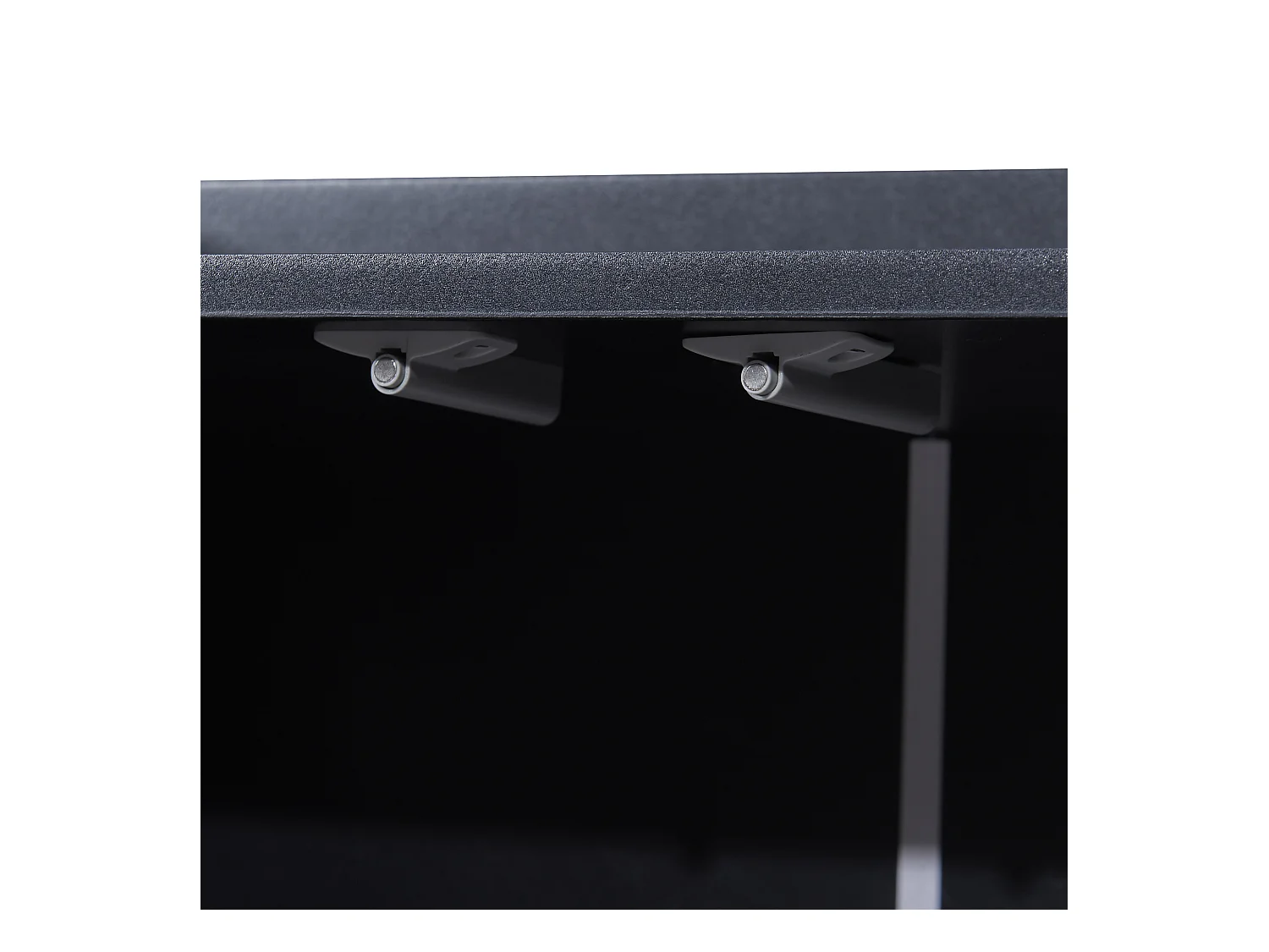 Buffet 120x30x80cm avec 4 portes sans poignées, pieds en métal doré, corps noir