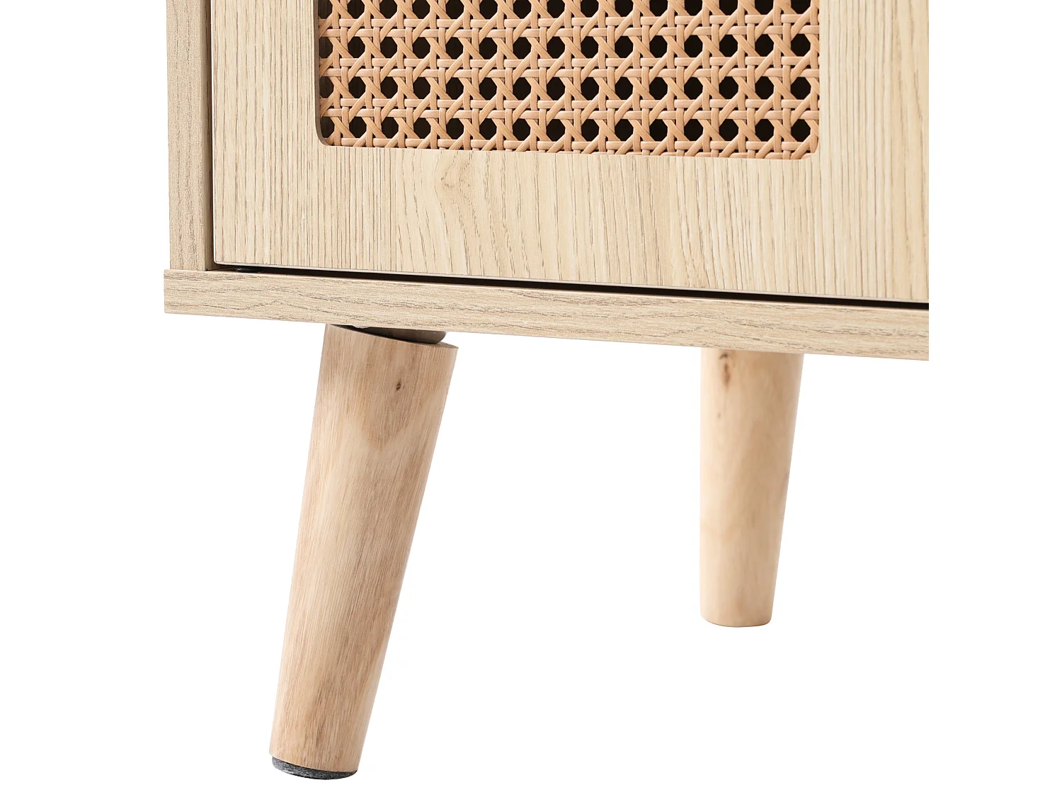 Keuken dressoir 60x40x110cm, 2 rotan deuren en 1 lade, hout, licht naturel