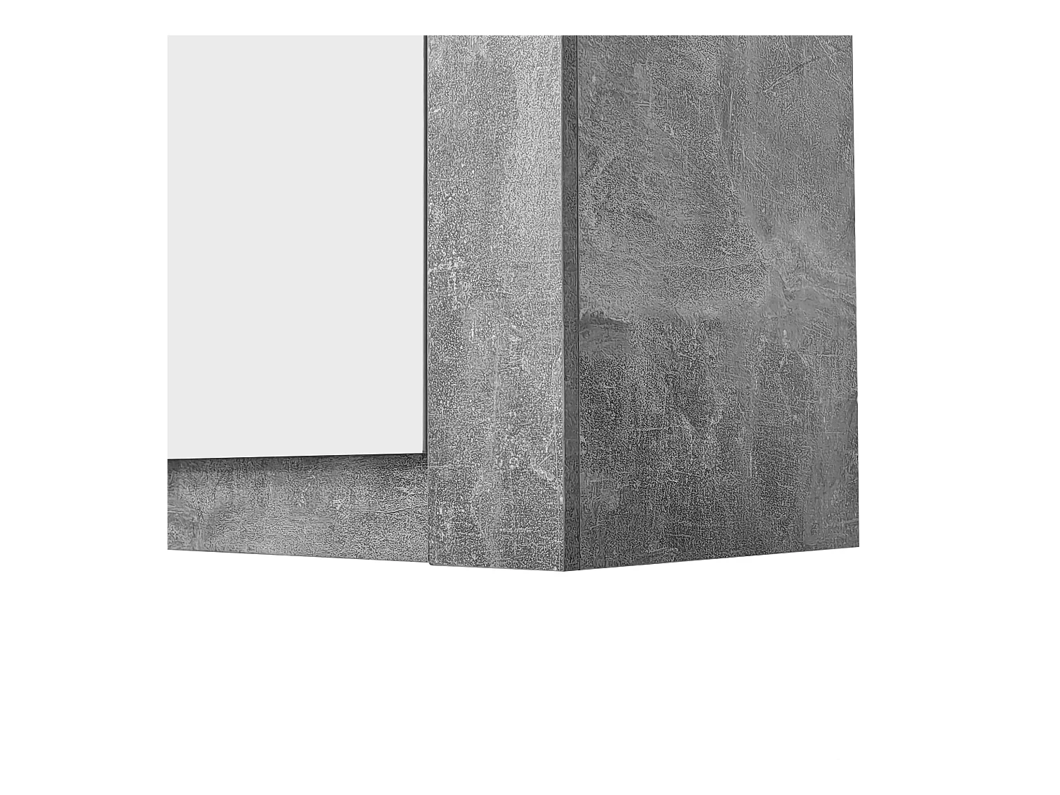 Credenza 150x40x75cm con 3 ante senza maniglia laccate bianche e LED, corpo grigio testurizzato