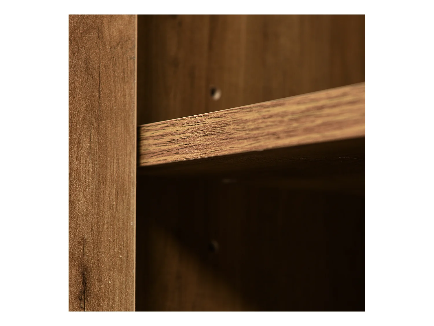 Buffet 120x40x76cm avec 3 tiroirs et 2 portes, en bois naturel foncé, pieds en métal noir