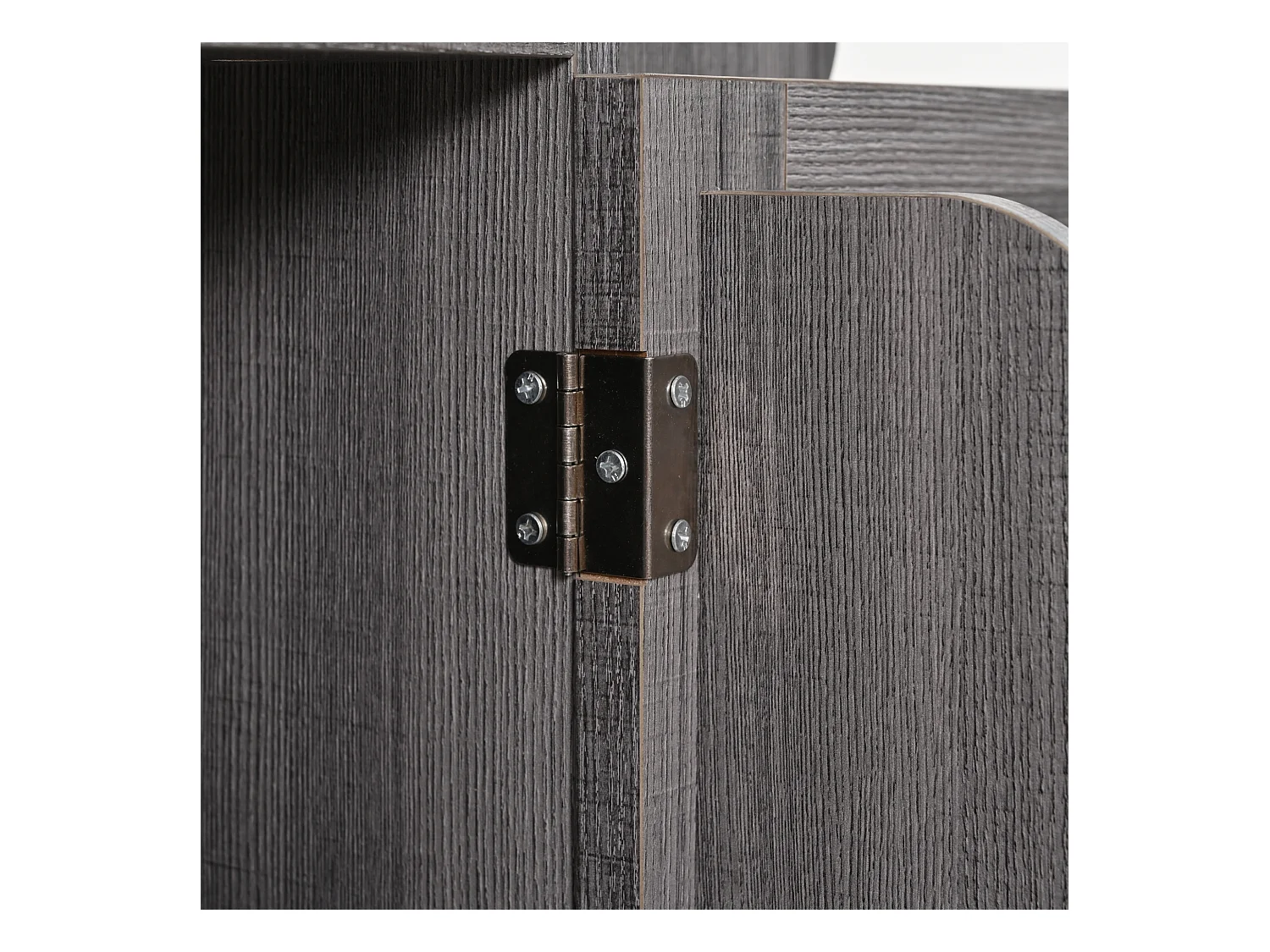 Desserte de cuisine à roulettes avec 3 tiroirs, 2 portes et 2 niches, plateau extensible en placage marbre blanc, corps gris