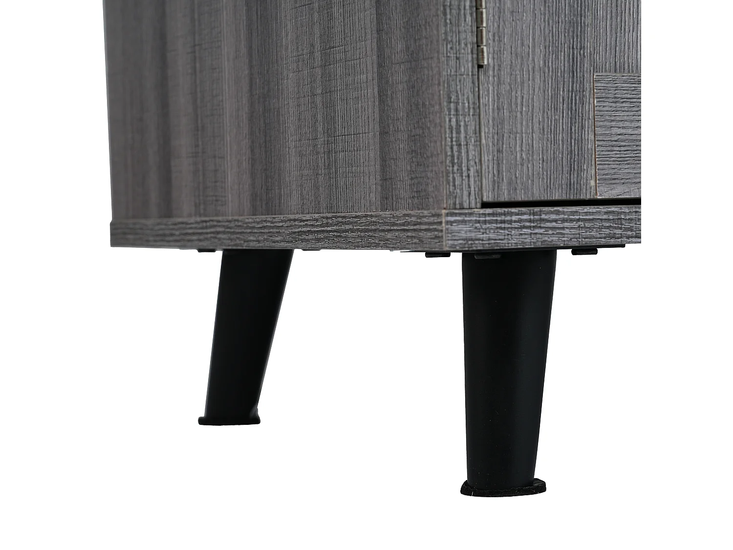 Desserte de cuisine à roulettes avec 2 tiroirs, 3 portes, plateau extensible en placage marbre blanc, corps gris